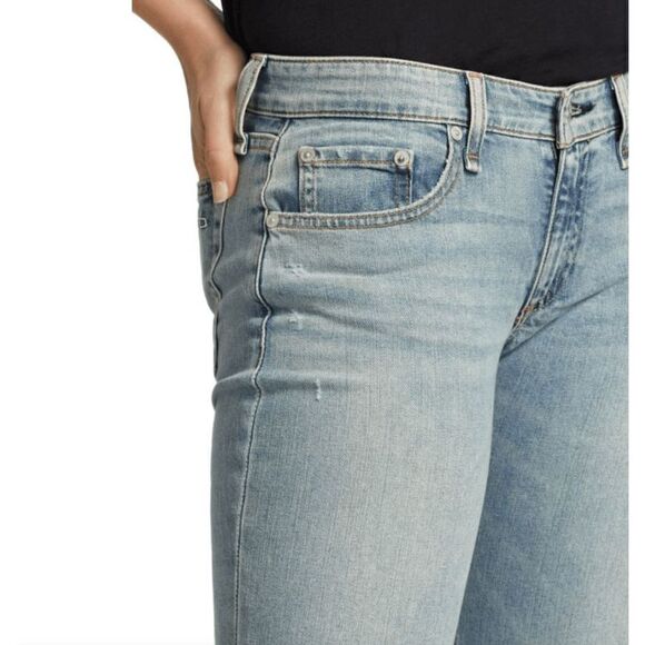Rag & Bone Women’s Low-Rise Slim Boyfriend Thunderbird Denim Jeans Blue - Picture 6 of 11